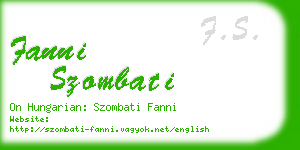 fanni szombati business card